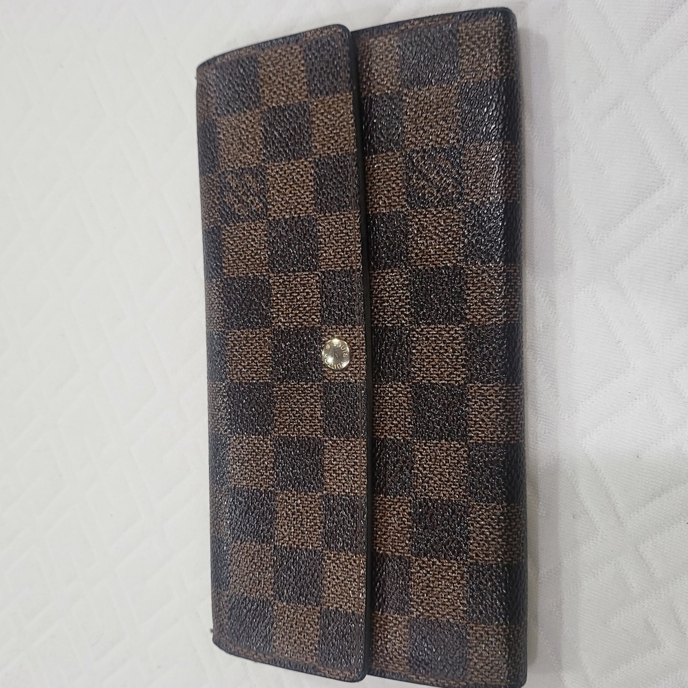 Louis Vuitton Damier Ebene Canvas Sarah Long Wallet